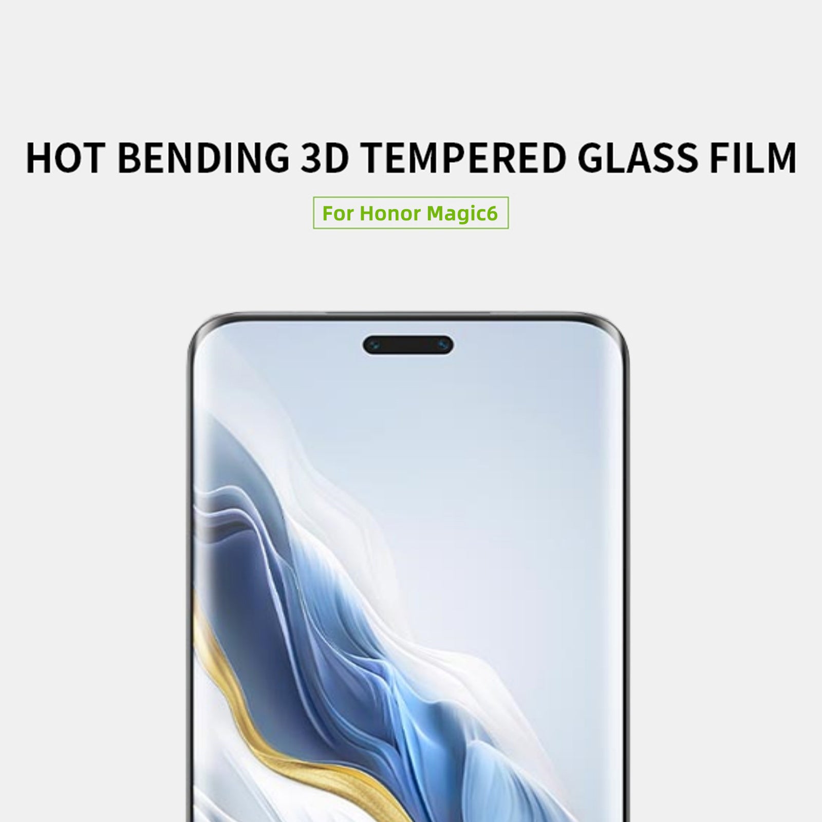 MOFI For Honor Magic6 5G 3D Curved Hot Bending Tempered Glass Screen Protector Full Glue MOFI For Honor Magic6 5G 3D Curved Hot Bending Tempered Glass Screen Protector Full Glue
